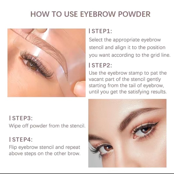 ✨⭐️Eyebrow Stamp Stencils Kit, One Step Brows Powder Makeup - Picture 3 of 6